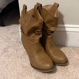 Charles Albert Brown Heeled Boots